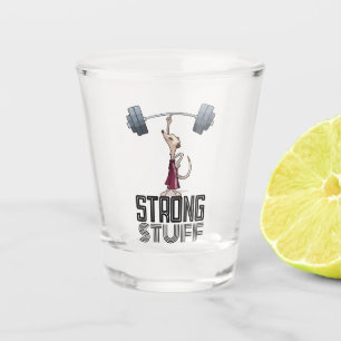 Cute Meerkat Strong Stuff Weightlifting Cartoon Shot Glass