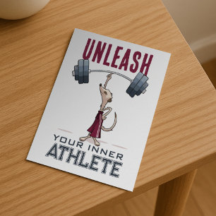 Cute Meerkat Unleash Your Inner Athlete Cartoon Postcard