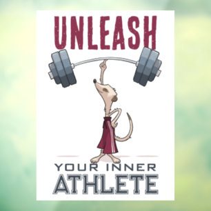 Cute Meerkat Unleash Your Inner Athlete Cartoon Window Cling