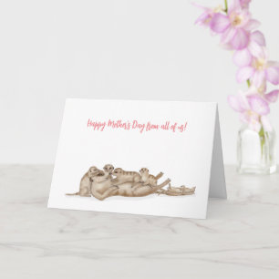 Cute meerkats Mother's Day card for big family
