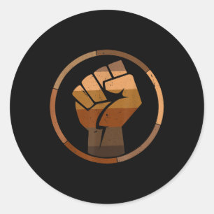 Cute Melanin Fist Black History Month Black Pride Classic Round Sticker
