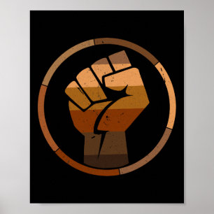 Cute Melanin Fist Black History Month Black Pride Poster
