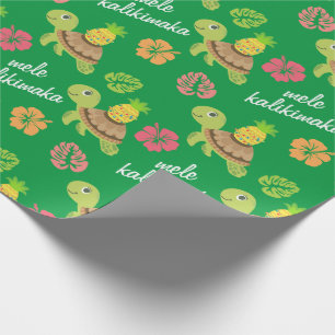 Cute Mele Kalikimaka Sea Turtle Christmas Wrapping Paper