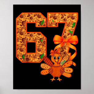 Cute Meme 67 Coquette Bow Turkey Thanksgiving Aest Poster
