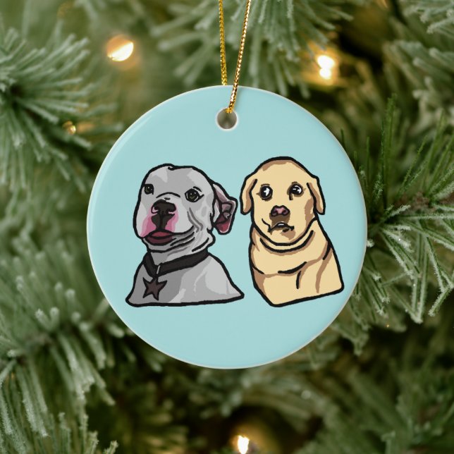 Cute Meme Dogs Ceramic Tree Decoration (Tree)