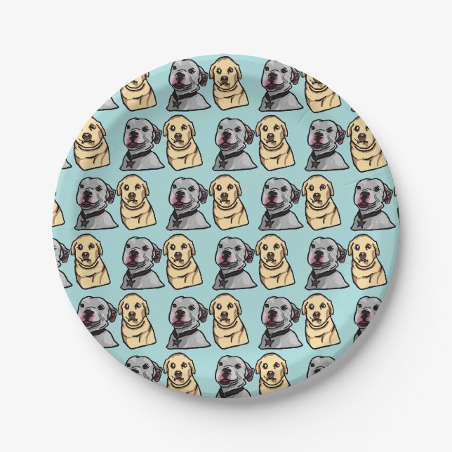 Cute Meme Dogs Pattern Paper Plate (Front)