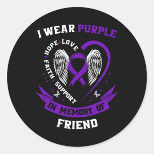 Cute Memorial Gifts Loss Of Friend Epilepsy Awaren Classic Round Sticker