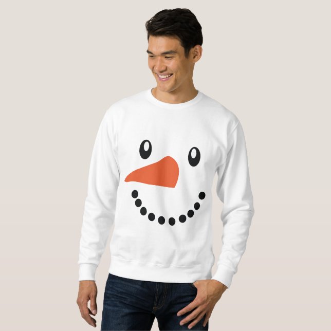 Cute Mens Snowman Xmas Jumper Sweater (Front Full)