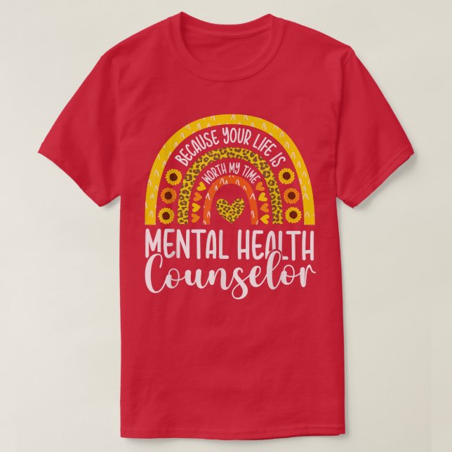 Cute Mental Health Counselor Counseling Sunflower  T-Shirt (Design Front)