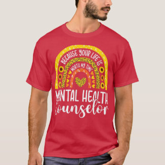 Cute Mental Health Counselor Counseling Sunflower  T-Shirt