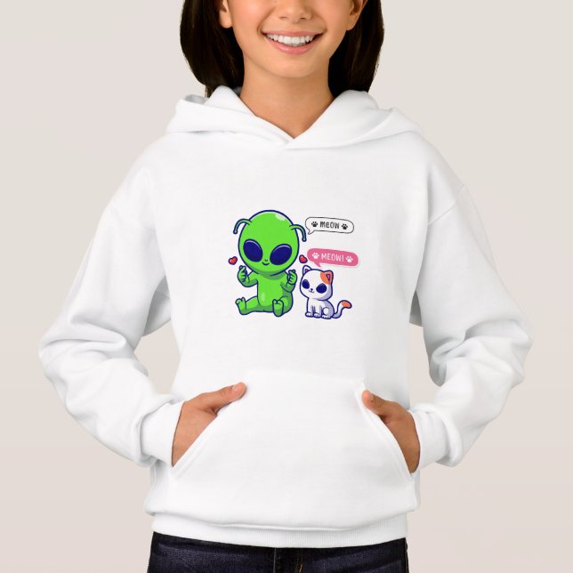 CUTE MEOW CAT WITH ALIEN  (Front)