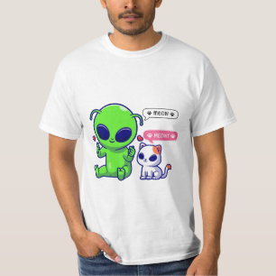 CUTE MEOW CAT WITH ALIEN T-Shirt