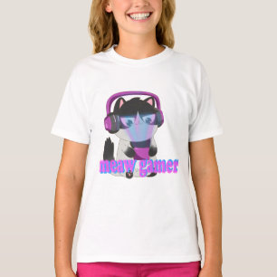 Cute Meow Gamer Cat - Kawaii Gaming Kitten T-Shirt
