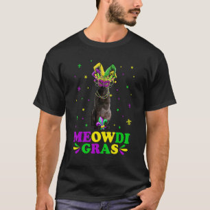 Cute Meowdi Gras Cornish Rex Cat Carnival Mask Mar T-Shirt