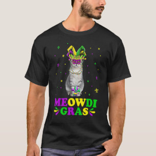 Cute Meowdi Gras Scottish Fold Cat Carnival Mask M T-Shirt