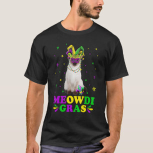 Cute Meowdi Gras Siamese Cat Carnival Mask Mardi G T-Shirt