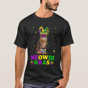 Cute Meowdi Gras Siberian Cat Carnival Mask Mardi T-Shirt