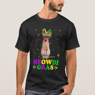 Cute Meowdi Gras Sphynx Cat Carnival Mask Mardi Gr T-Shirt