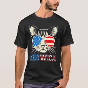 Cute Meowica 4th Of July American Kitty Cat For Ki T-Shirt