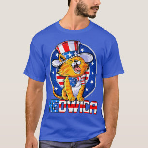 Cute Meowica 4th of July Kitty Cat USA American T-Shirt