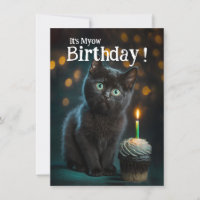 Cute Meowy Birthday Invitation, Customisable 