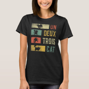 Cute Meowy Ca  Vintage Black Cat Un Deux Trois Cat T-Shirt