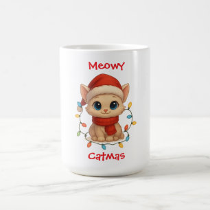 Cute Meowy Catmas Cat Merry Christmas Funny Coffee Mug