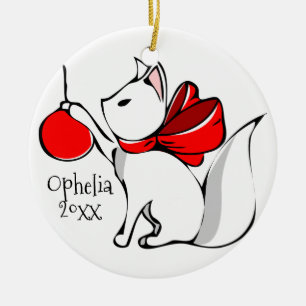 Cute Meowy Christmas Kitties Ceramic Tree Decoration