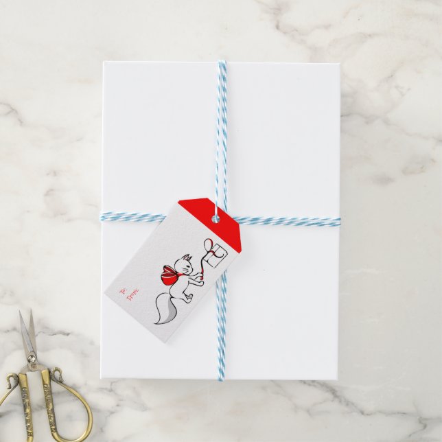 Cute Meowy Christmas Kitties Gift Tags (With Twine)