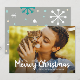 Cute Meowy Christmas Pet Cat lover Photo Holiday Card