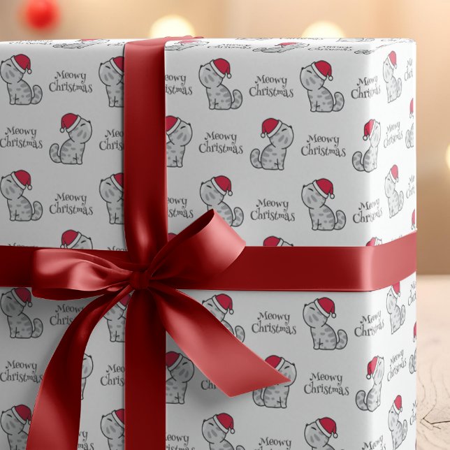 Cute Meowy Christmas Santa Cats Wrapping Paper (Creator Uploaded)