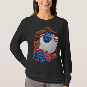 Cute Merica Golf Ball USA Flag Sunglasses Happy 4t T-Shirt