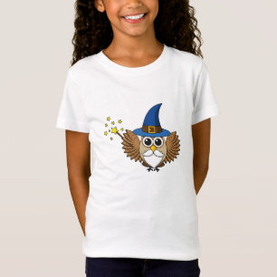 Cute Merlin the Wizard Owl Cartoon T-Shirt