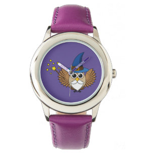 Cute Merlin the Wizard Owl Cartoon Watch