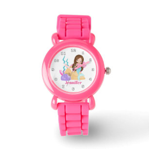 Cute mermaid add name girls watch