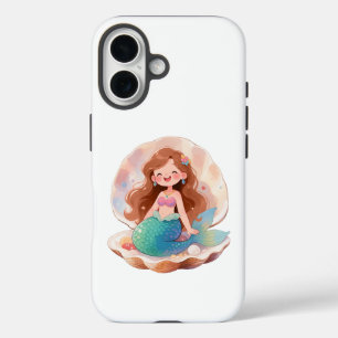 Cute Mermaid Aesthetic Sticker Pastel Ocean Girl iPhone 16 Case