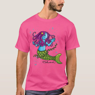 Cute Mermaid Among Seaweed and Bubbles T-Shirt