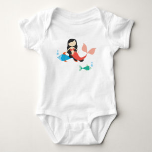 Cute Mermaid and Fish Baby Bodysuit Tutu