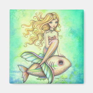 Cute Mermaid and Fish Magnet