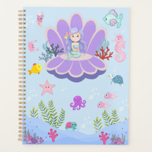Cute Mermaid and Sea Friends   Under the Sea Planner