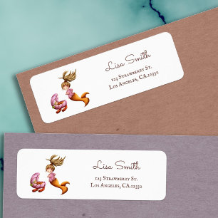 Cute Mermaid Baby Announcement Return Address