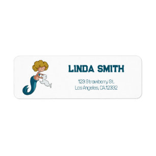 Cute Mermaid Baby Seal Return Address