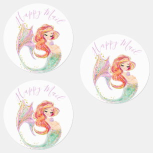 CUTE MERMAID BABY SHOWER white  Labels