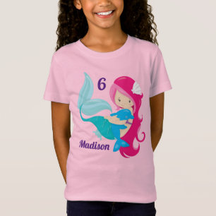 Cute Mermaid Birthday Party Custom T-Shirt