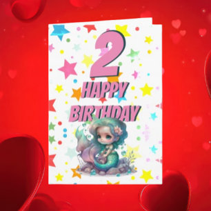 Cute Mermaid Brthday Card