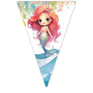 Cute Mermaid Bunting Banner