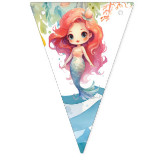 Cute Mermaid Bunting Banner