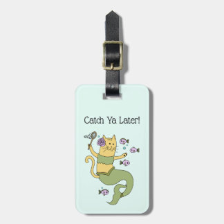 Cute Mermaid Cat Luggage Tag