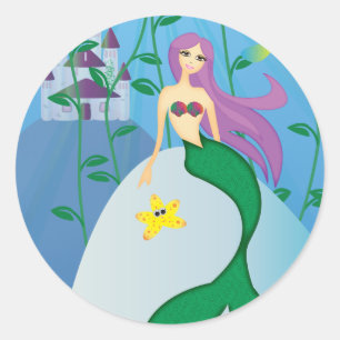 Cute Mermaid Classic Round Sticker