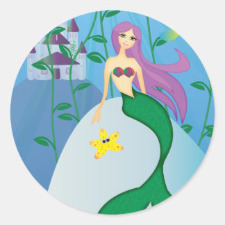 Cute Mermaid Classic Round Sticker
